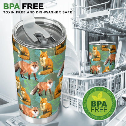 Fox Autumn leaves Themed Tumbler