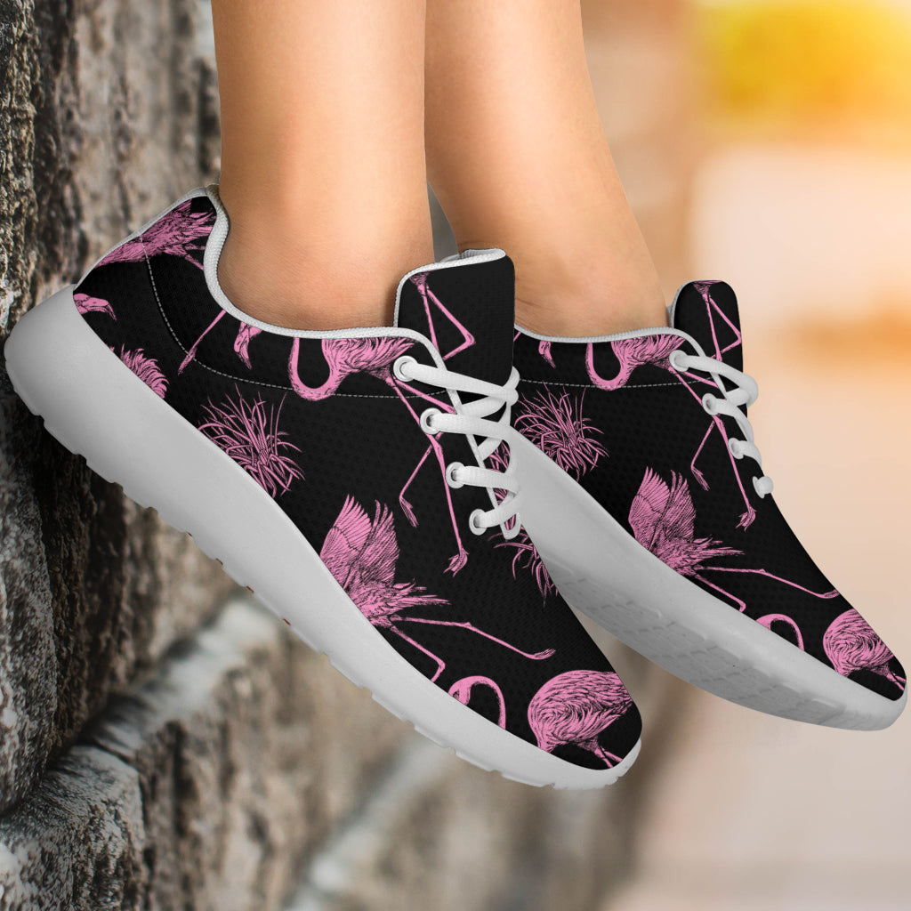 Flamingo Pink Print Pattern Athletic Shoes
