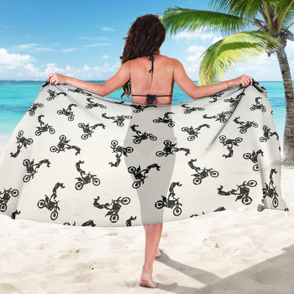 Motocross Pattern Print Design 03 Sarong Pareo Wrap