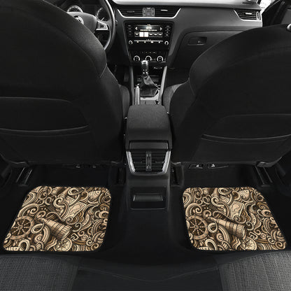 Nautical Tattoo Design Themed Print Car Floor Mats Front Back