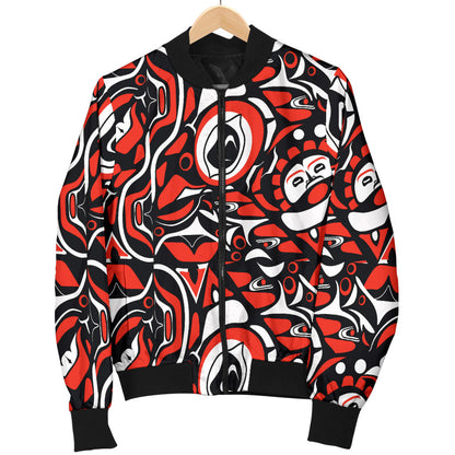 Native North American Themed Print Men Bomber Jacket