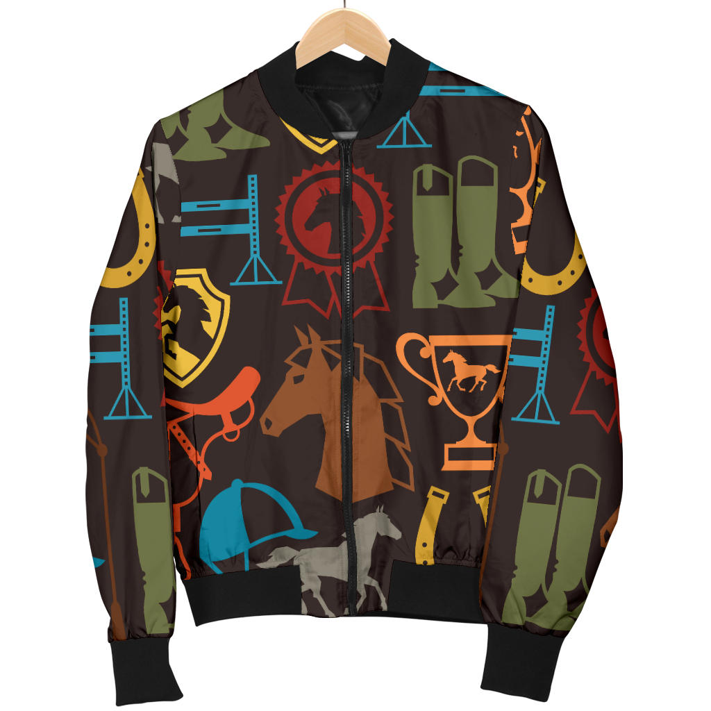 Equestrian Equipment Horse Colorful Men Bomber Jacket