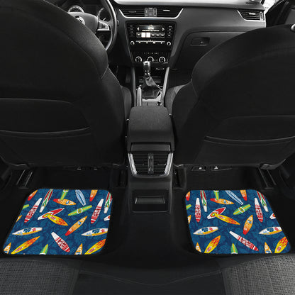 Surfboard Pattern Print Car Floor Mats Front Back