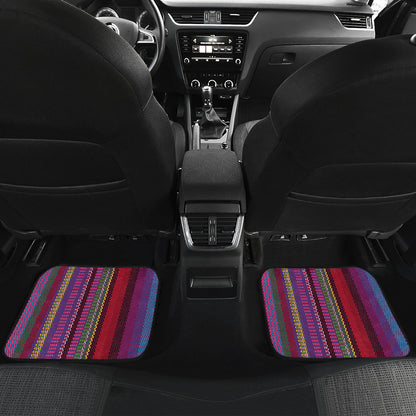 Serape Stripe Print Car Floor Mats Front Back