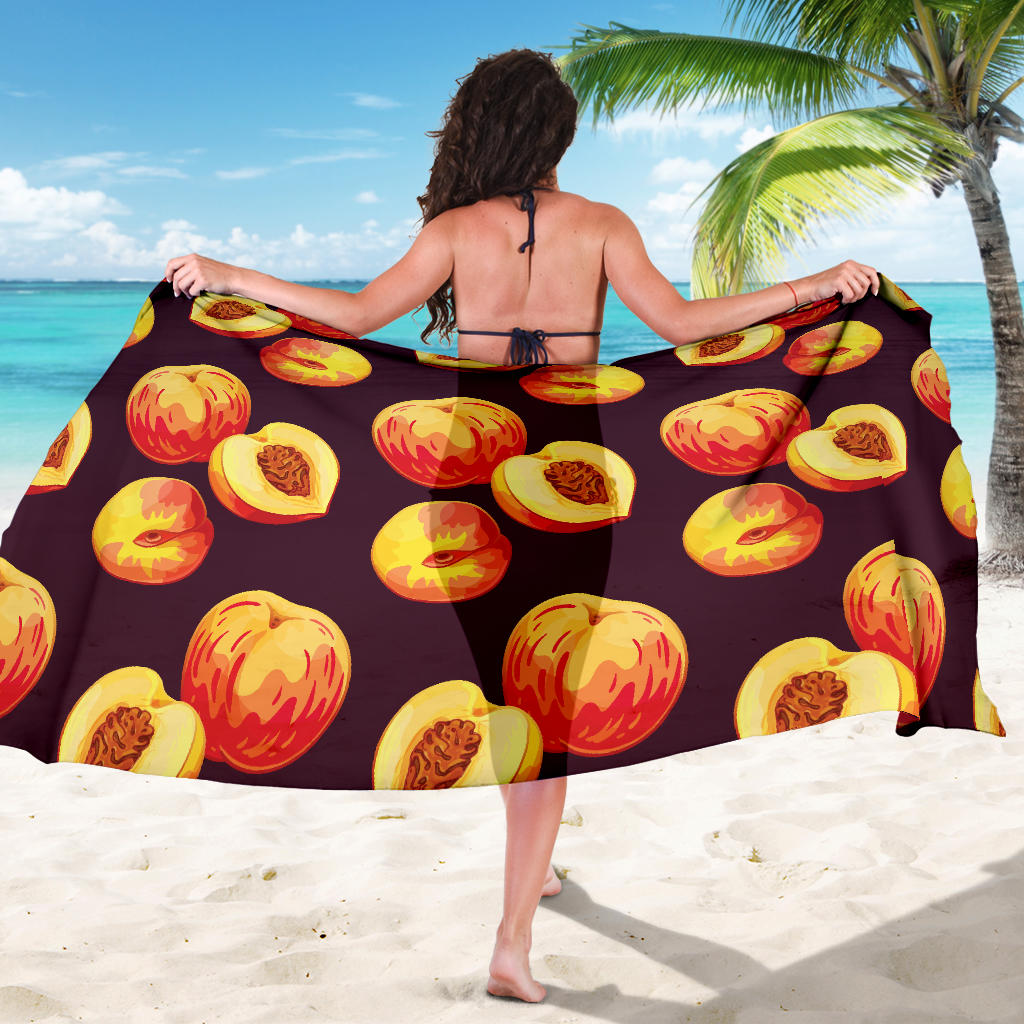 Peach Pattern Print Design A04 Sarong Pareo Wrap