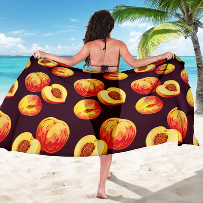 Peach Pattern Print Design A04 Sarong Pareo Wrap