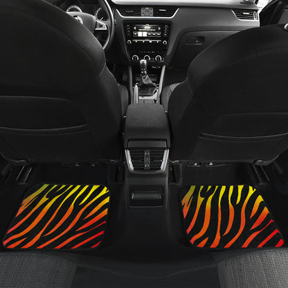 Rainbow Zebra Themed Print Car Floor Mats Front Back