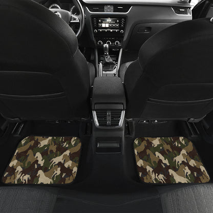 Horse Camo Themed Design Print Car Floor Mats Front Back