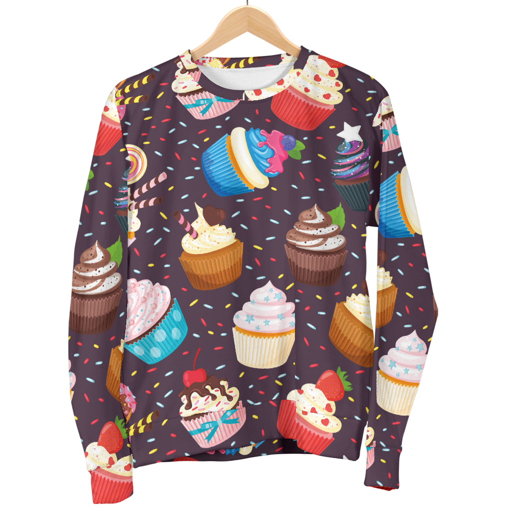 Cupcakes Party Print Pattern Men Long Sleeve Sweatshirt