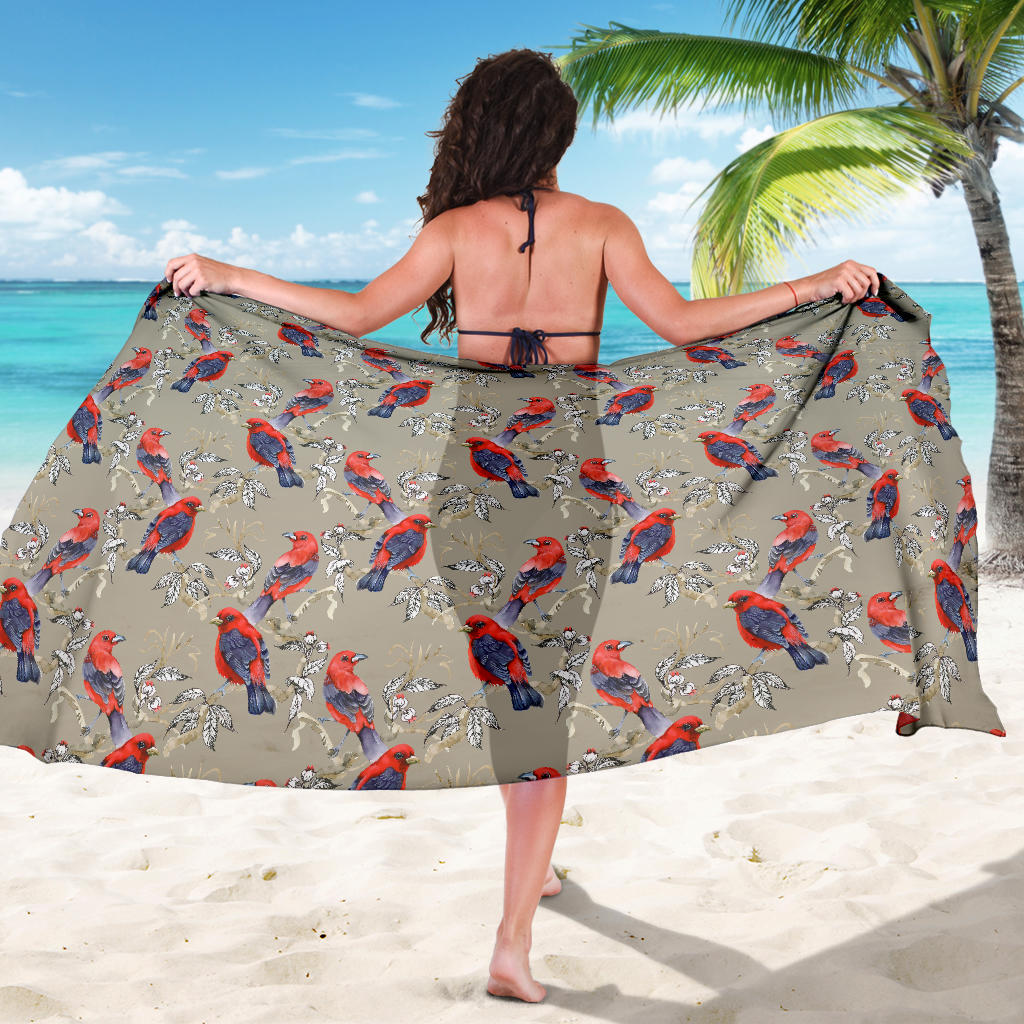 Birds Pattern Print Design 05 Sarong Pareo Wrap
