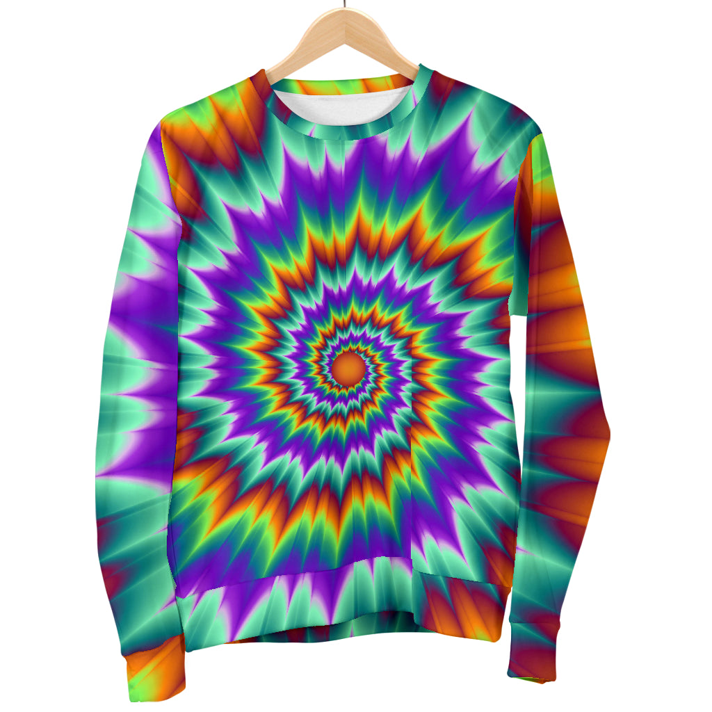 Optical illusion Pulsing fiery spirals Men Long Sleeve Sweatshirt