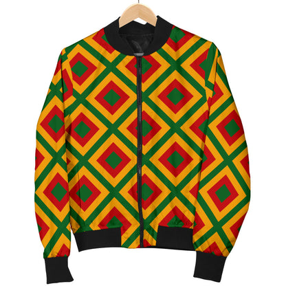 Rasta Reggae Color Cross Men Bomber Jacket