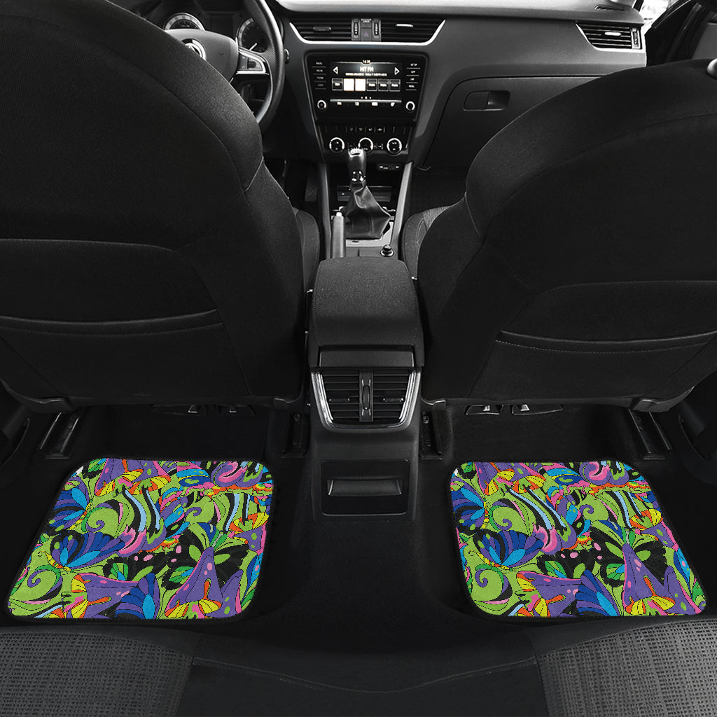 Psychedelic Trippy Mushroom Themed Car Floor Mats Front Back