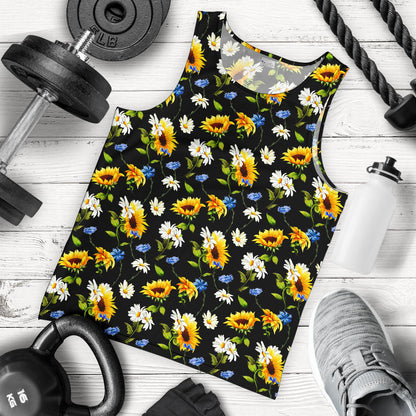 Sunflower Chamomile Bright Color Print  Men Tank Top