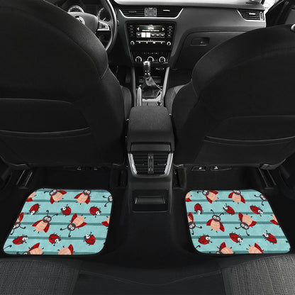 Ladybug Happy Print Pattern Car Floor Mats Front Back