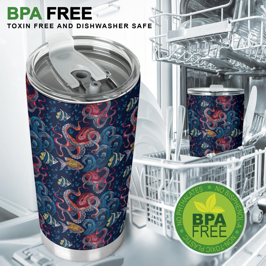 Octopus Deep Sea Print Themed Tumbler