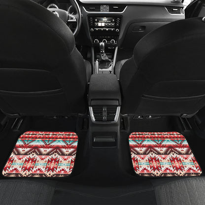 Aztec Western Style Print Pattern Car Floor Mats Front Back