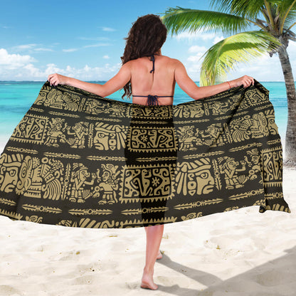 Mayan Pattern Print Design 02 Sarong Pareo Wrap
