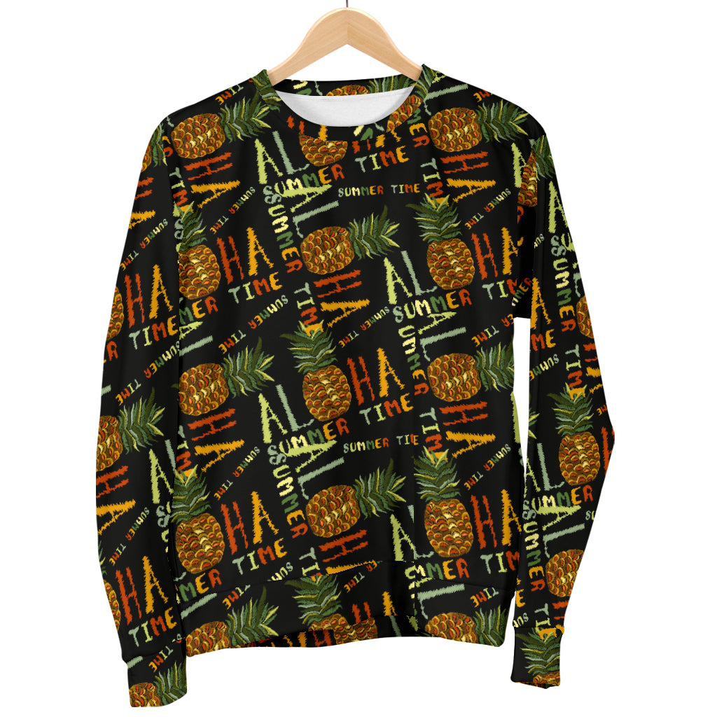 Aloha Hawaii Time Design Themed Print Women Long Sleeve Sweatshirt