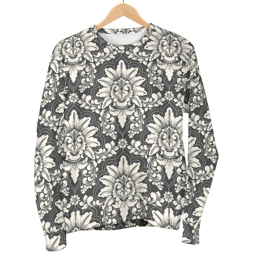 Damask Elegant Print Pattern Women Long Sleeve Sweatshirt