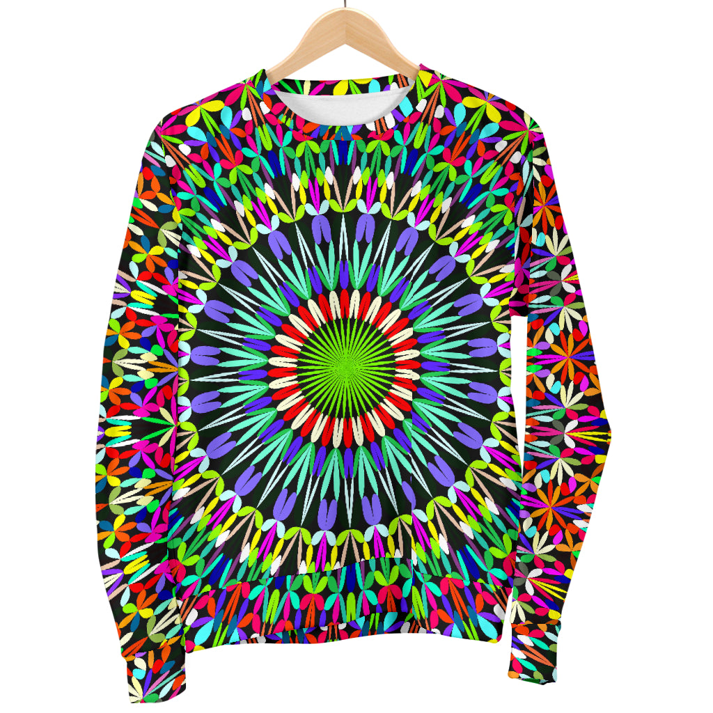 Bohemian Colorful Style Print Men Long Sleeve Sweatshirt
