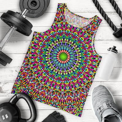 Bohemian Colorful Style Print Men Tank Top