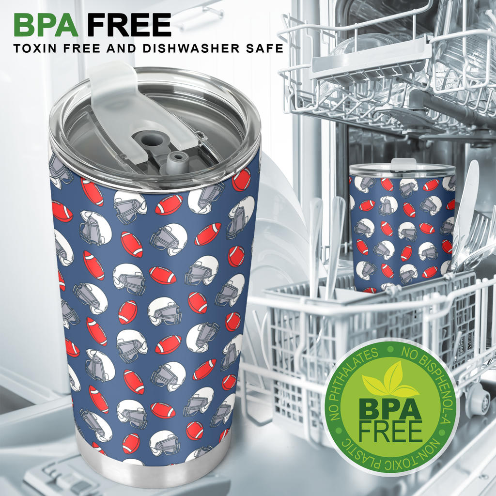 American Football Helmet Design Pattern Tumbler