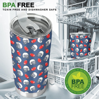 American Football Helmet Design Pattern Tumbler