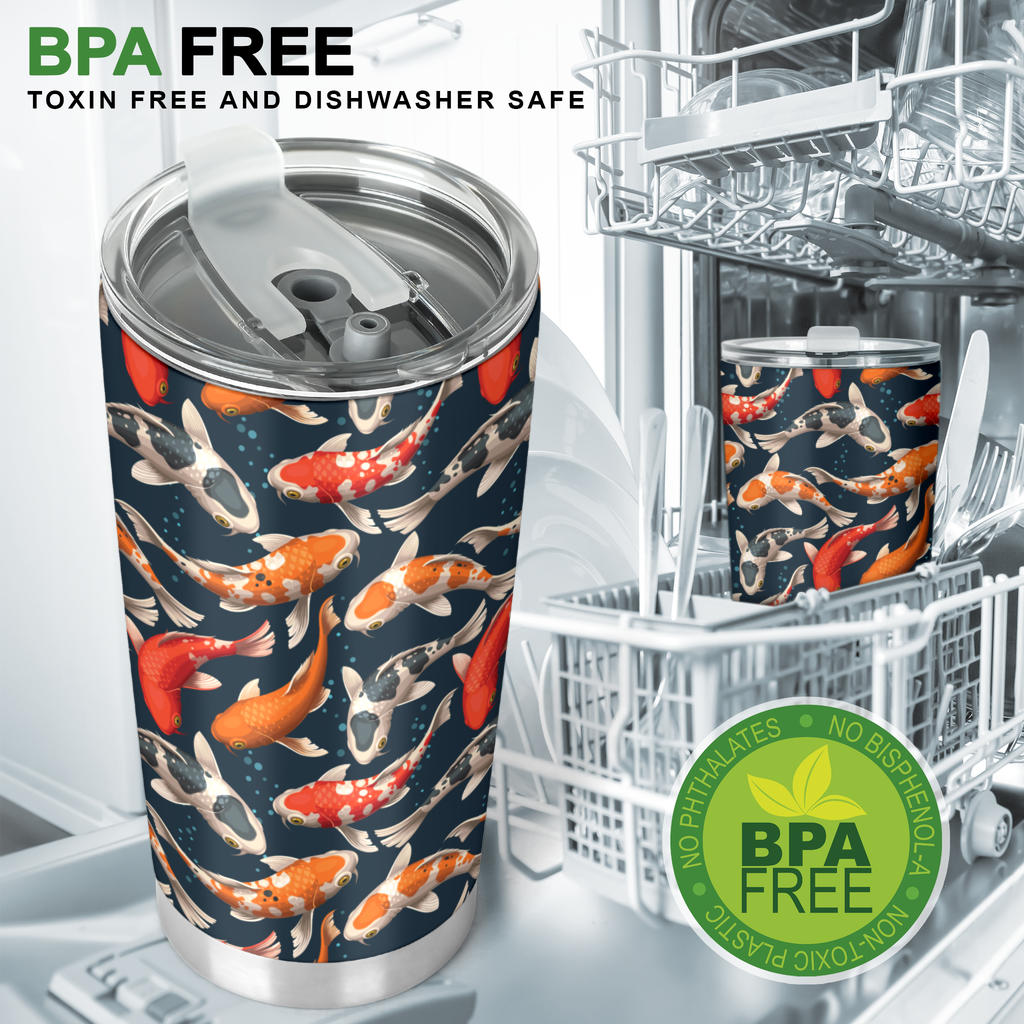 Koi Carp Cute Design Themed Print Tumbler