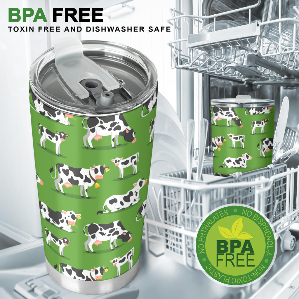 Cow Happy Print Pattern Tumbler