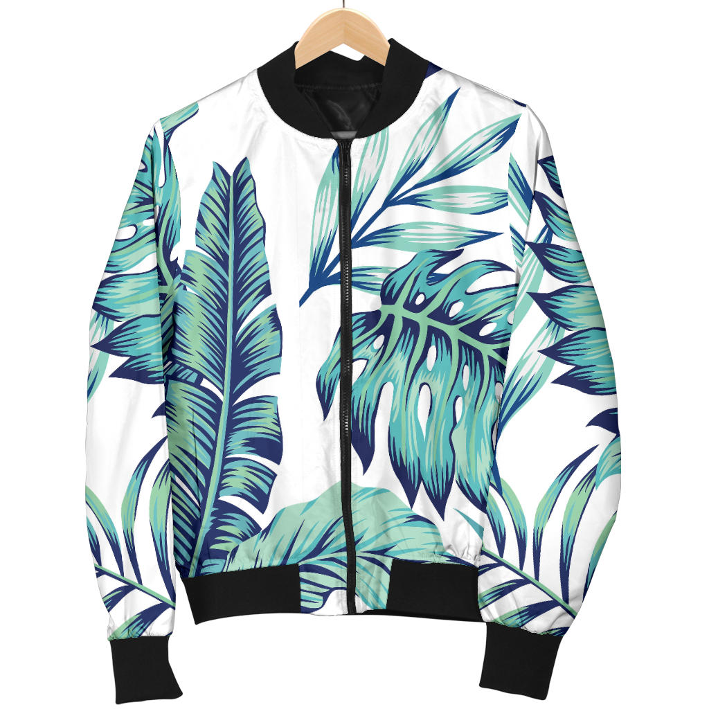Pattern Tropical Palm Leaves Men Bomber Jacket