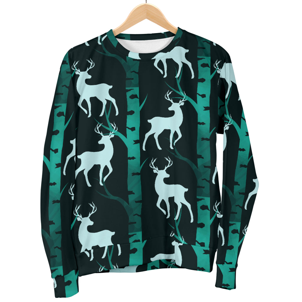 Deer Jungle Print Pattern Men Long Sleeve Sweatshirt