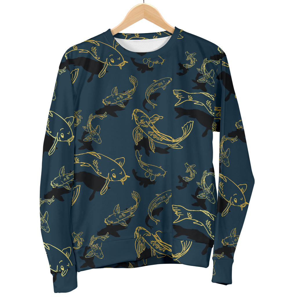 Koi Carp Gold Design Themed Print Women Long Sleeve Sweatshirt