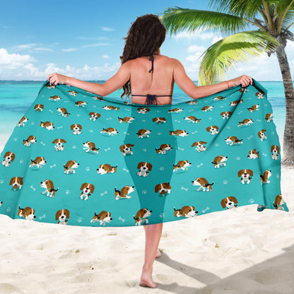 Beagle Pattern Print Design 05 Sarong Pareo Wrap