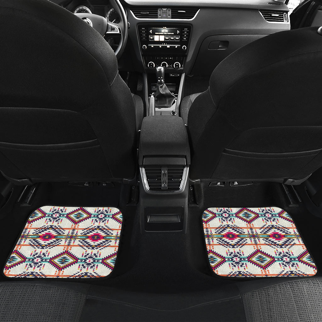 Indian Navajo Art Themed Design Print Car Floor Mats Front Back