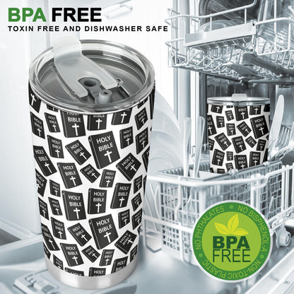 Christian Holy Bible Book Pattern Tumbler