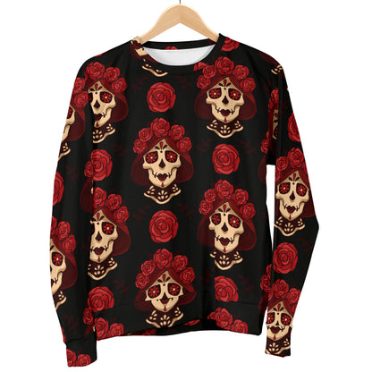 Day of the Dead Skull Girl Pattern Women Long Sleeve Sweatshirt