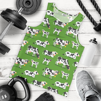 Cow Happy Print Pattern Men Tank Top