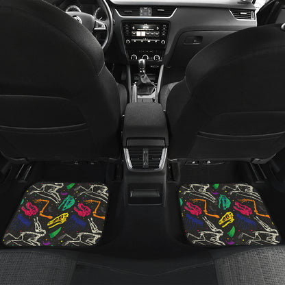Dinosaur Skull Color Print Pattern Car Floor Mats Front Back
