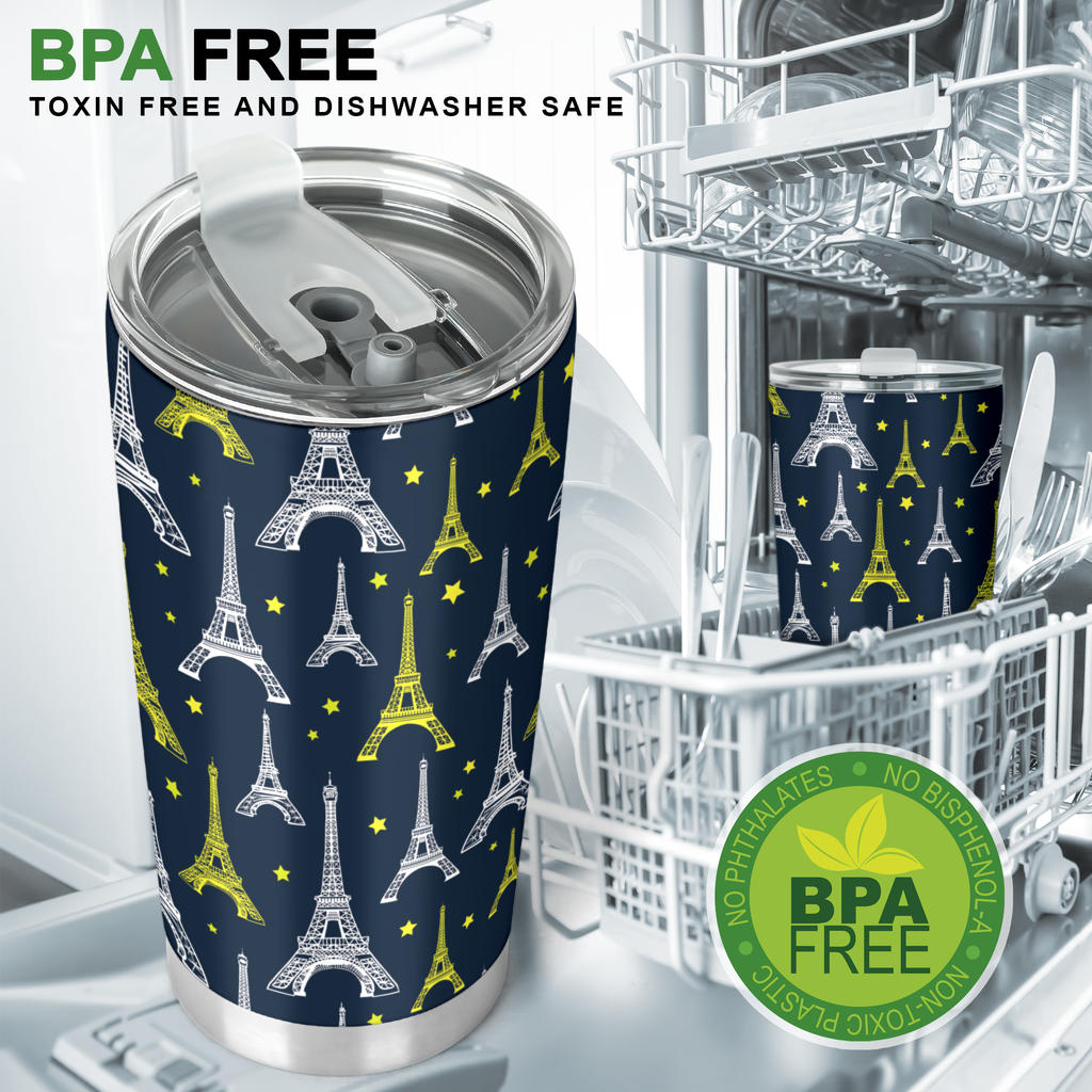 Eiffel Tower Star Print Tumbler