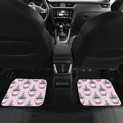 Cupcakes Unicorn Print Pattern Car Floor Mats Front Back
