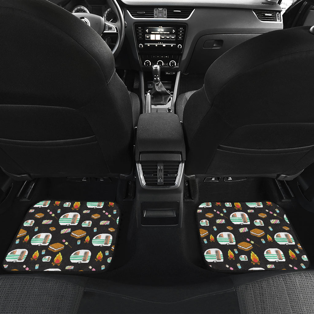 Camper marshmallow Camping Design Print Car Floor Mats Front Back