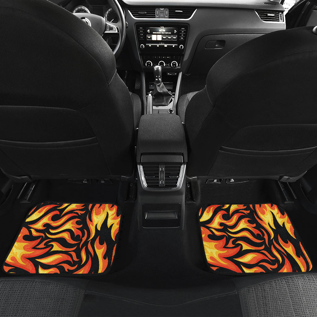 Flame Fire Design Pattern Car Floor Mats Front Back