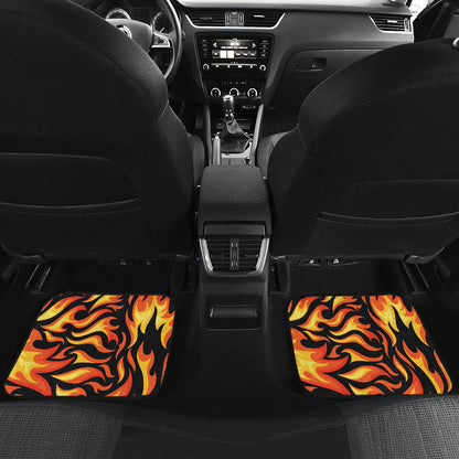 Flame Fire Design Pattern Car Floor Mats Front Back