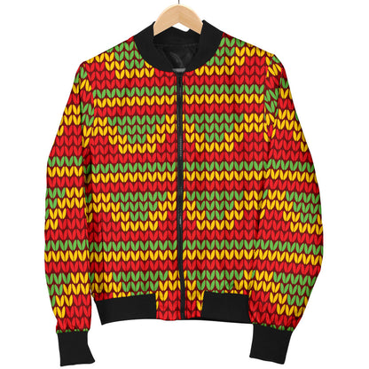 Rasta Reggae Color Print Men Bomber Jacket