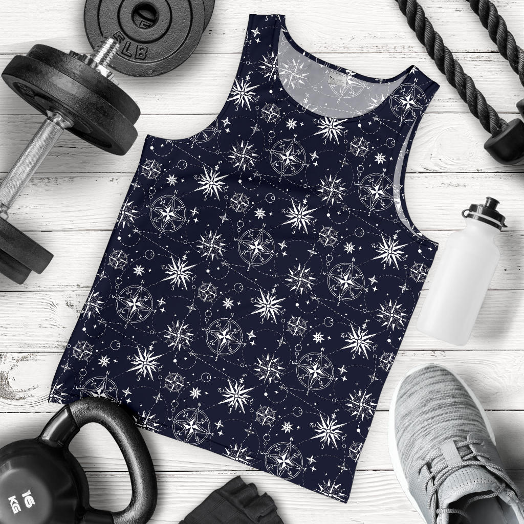 Nautical Sky Design Themed Print Men Tank Top