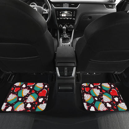 Cupcakes Heart Print Pattern Car Floor Mats Front Back