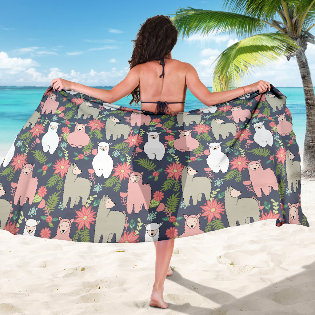 Alpaca Pattern Print Design 03 Sarong Pareo Wrap