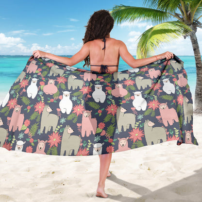 Alpaca Pattern Print Design 03 Sarong Pareo Wrap
