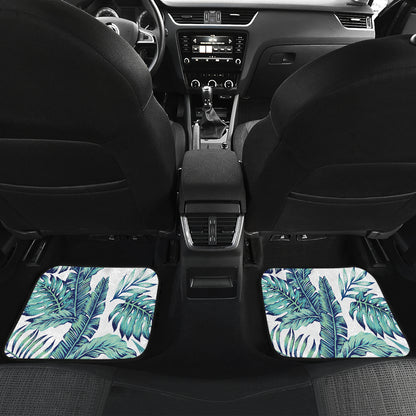 Pattern Tropical Palm Leaves Car Floor Mats Front Back